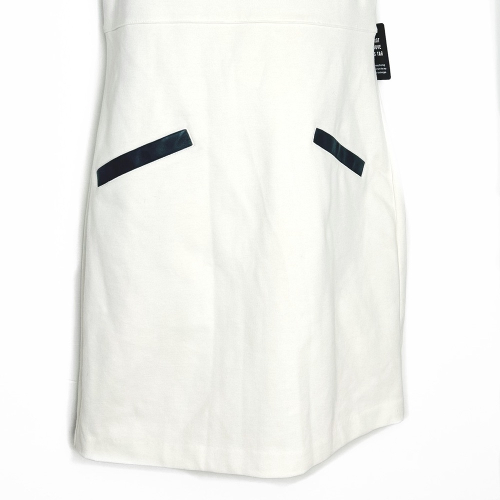 White Dress with Black Leather Trim *NWT - Picture 5 of 16